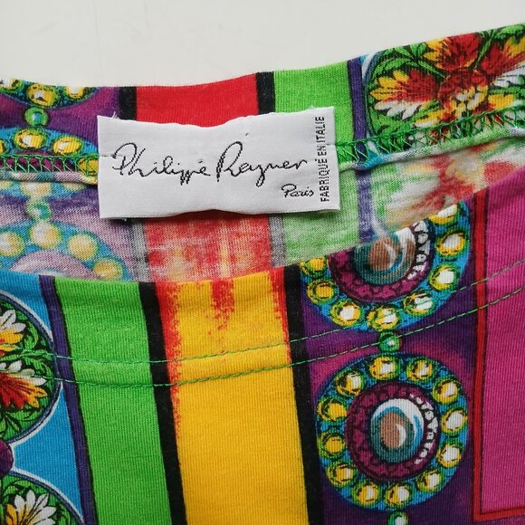 VTG 1980s Top by Philippe Peyner, Paris Tunic Flared 3/4 Sleeves Versace Style - Picture 6 of 16